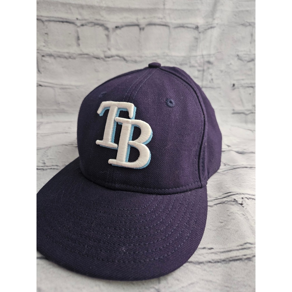 MLB Baseball Cap Kids 21.5in Navy Blue Tampa Bay Rays Raised Logo Hat